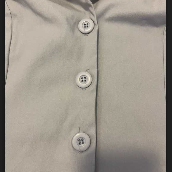 Twik Light Gray Button-Up Crop Top - Picture 4 of 12